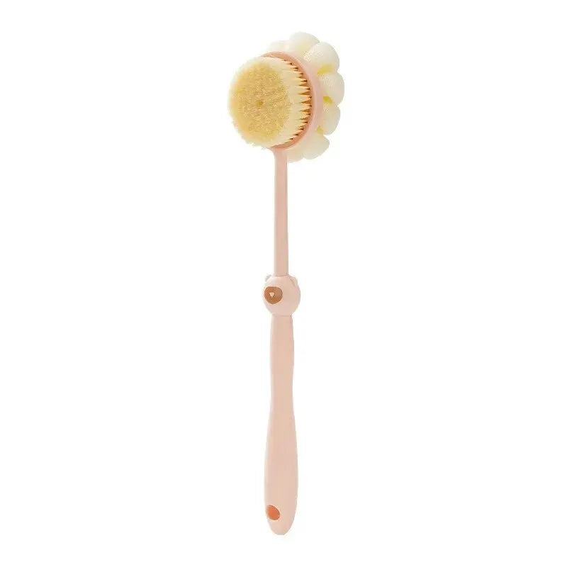 Two Sided Shower Body Brush Silicone Long Handle Back Body Exfoliating