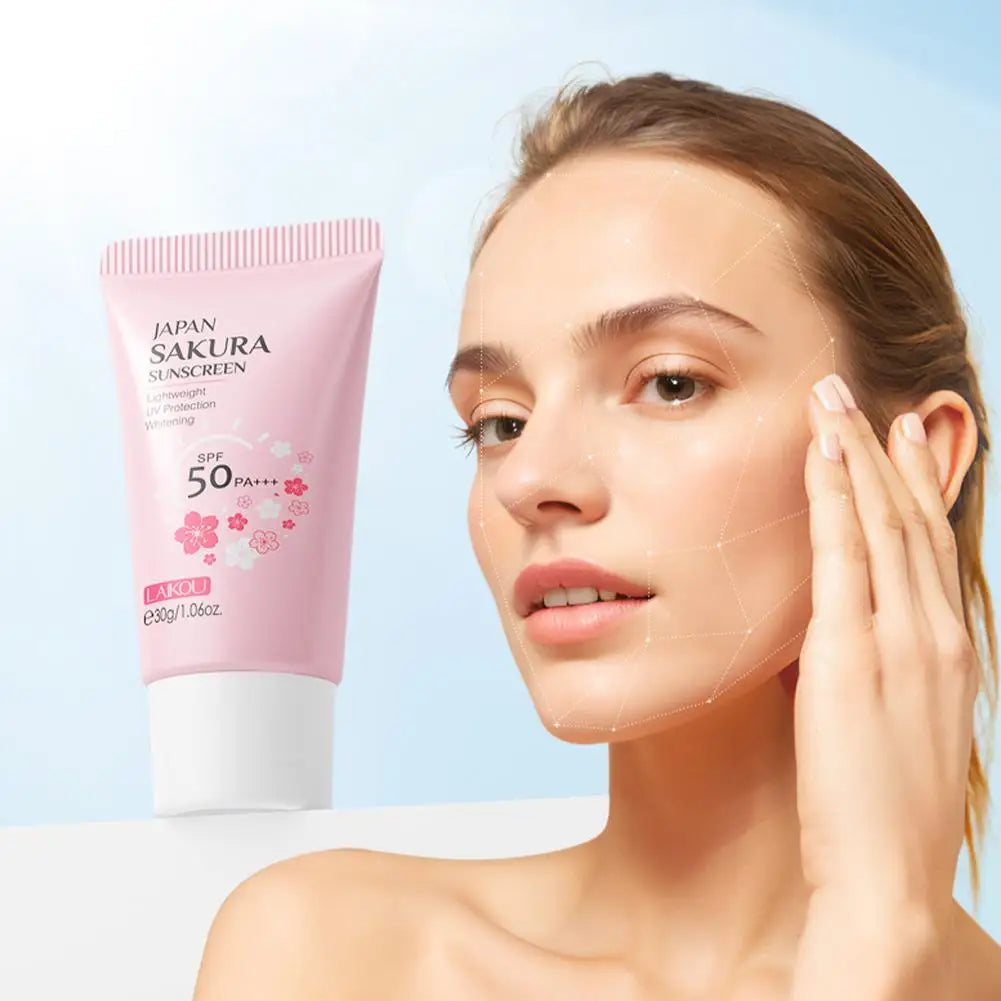 Sakura Sunscreen Cream SPF50 Moisturizing UV Protect Face Body Lotion Oil Control Reduce Melanin