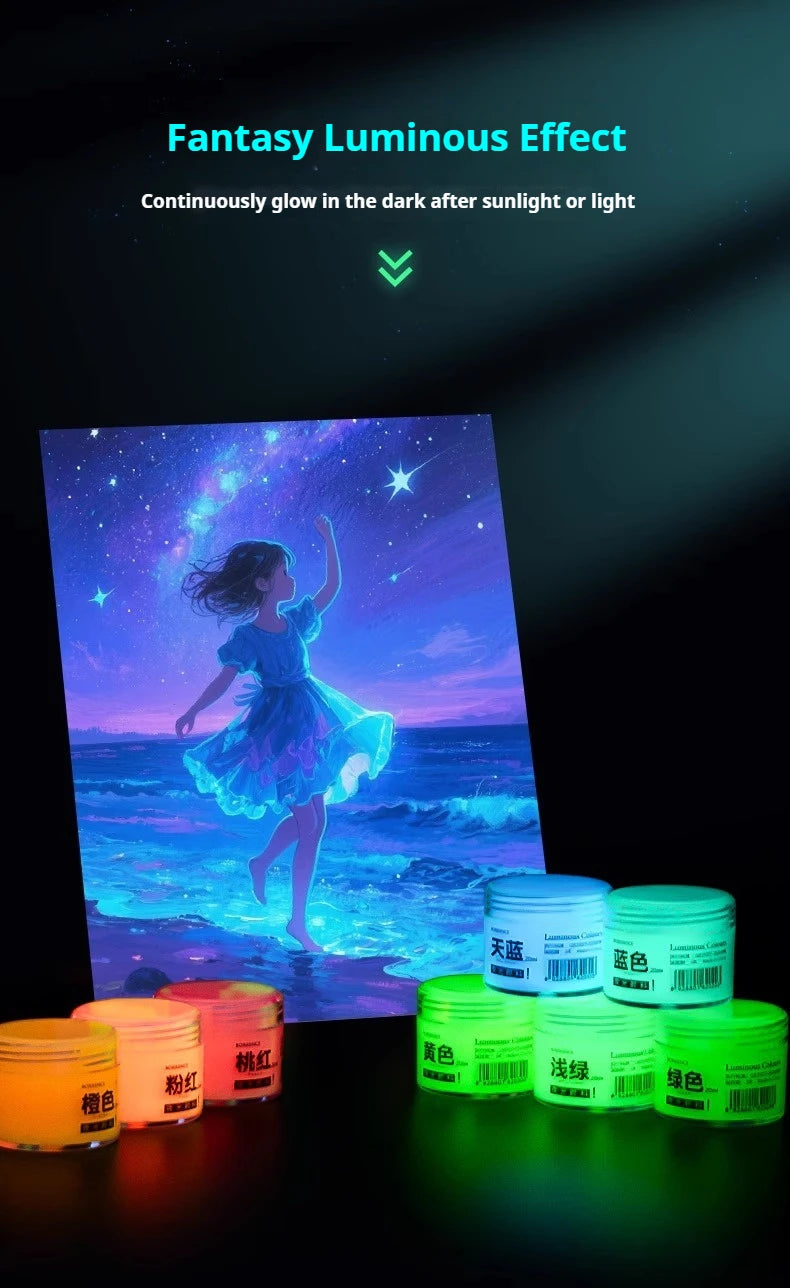 Glow-in-the-dark 20ml Fluorescent Acrylic Pigment