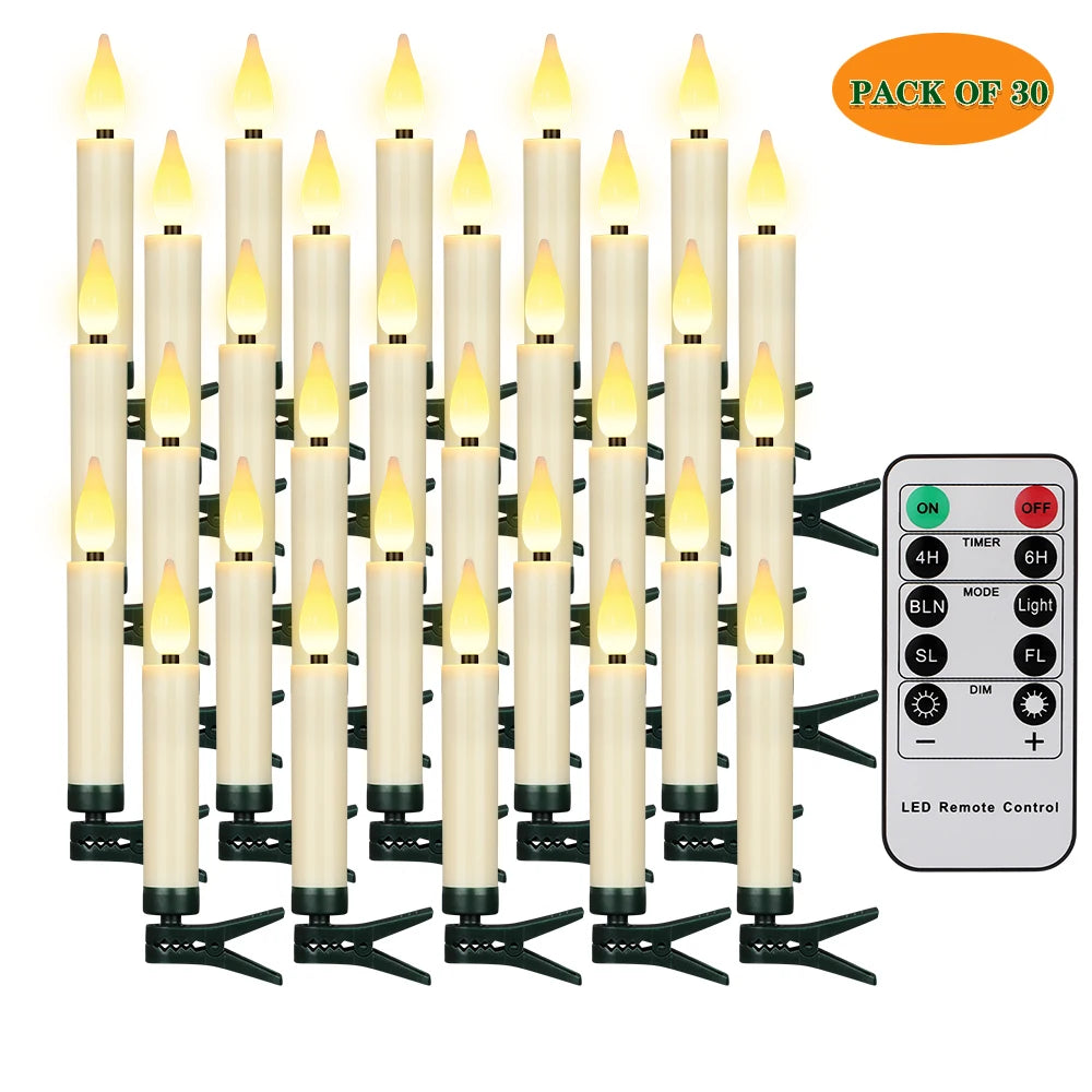 FPOO Candles LED Christmas Timer Remote Flickering Flame