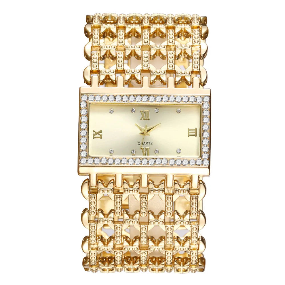 Luxury Noble Gold Ladies Quartz Watch Women's Bracelet