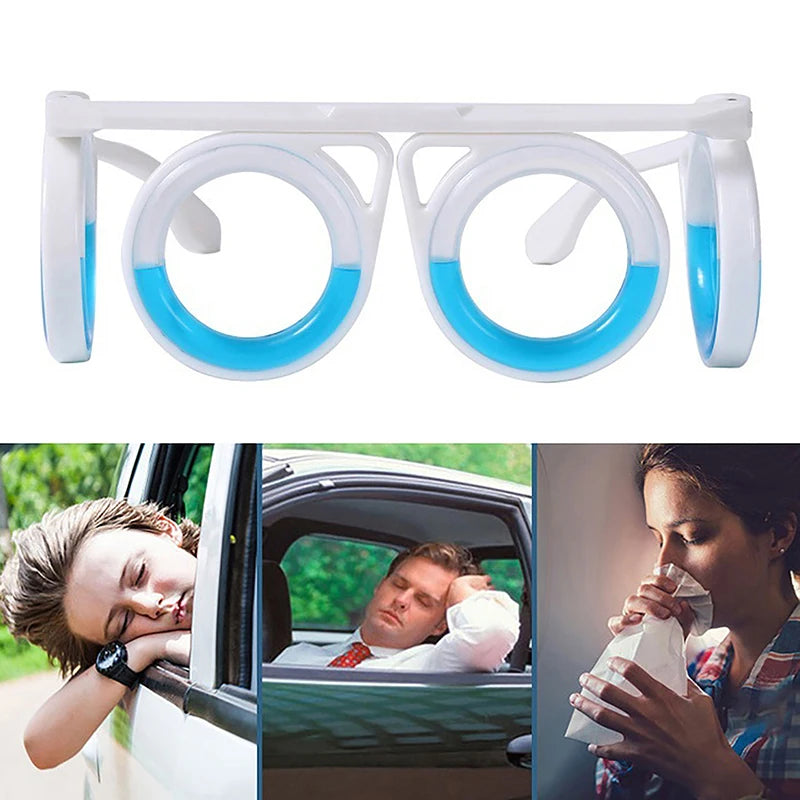 1Pc Anti-Motion Sickness Liquid Glasses Portable Lensless Driving Anti-Sickness For Children Adult