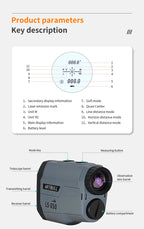 ARTBULL Laser Rangefinder Hunting Outdoor 1300yard 750yard 650m Golf Rangefinder with Flag-Lock Slope Adjusted Distance Meter