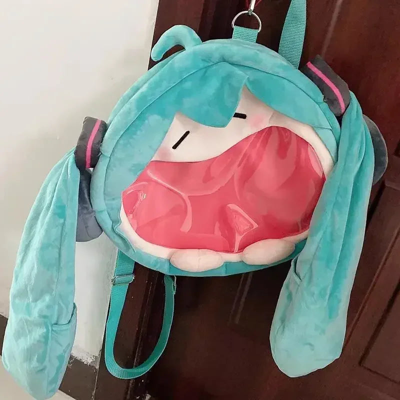 Hatsune Miku Shoulder Bag Backpack Cute Anime Girl Plush Cartoon Kawaii Student Bag Kids Gifts