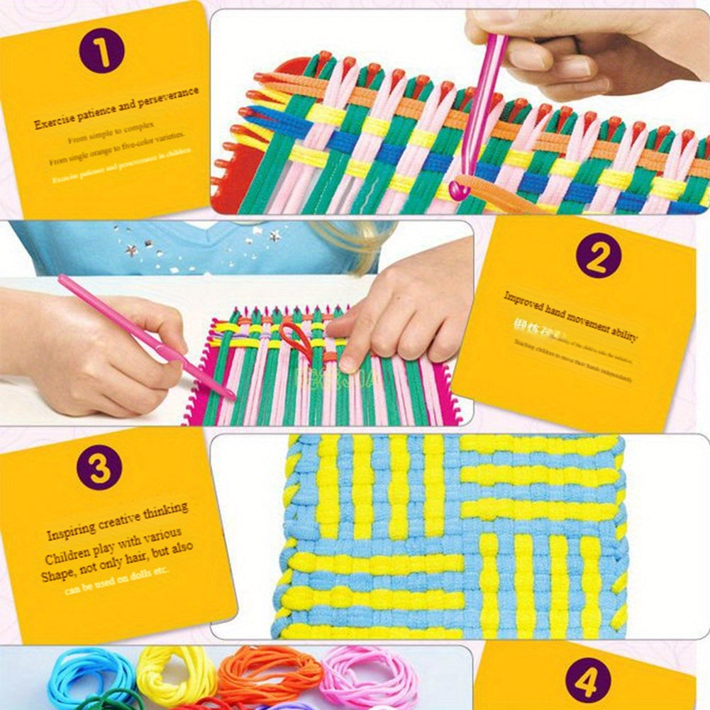 Weaving Loom Kit Arts DIY Rope with 96 Craft Loops for Adults Beginners
