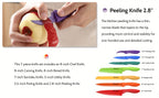 Kitchen Knife Set Dishwasher Safe Sharp Stainless Steel  Professional with Sheaths 14pcs Rainbow 7 Knives/7 Blade Guards Non Stick