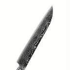7pcs Damascus Pattern Stainless Steel Kitchen Knife Set with Universal Knife Holder