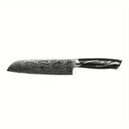 7pcs Damascus Pattern Stainless Steel Kitchen Knife Set with Universal Knife Holder