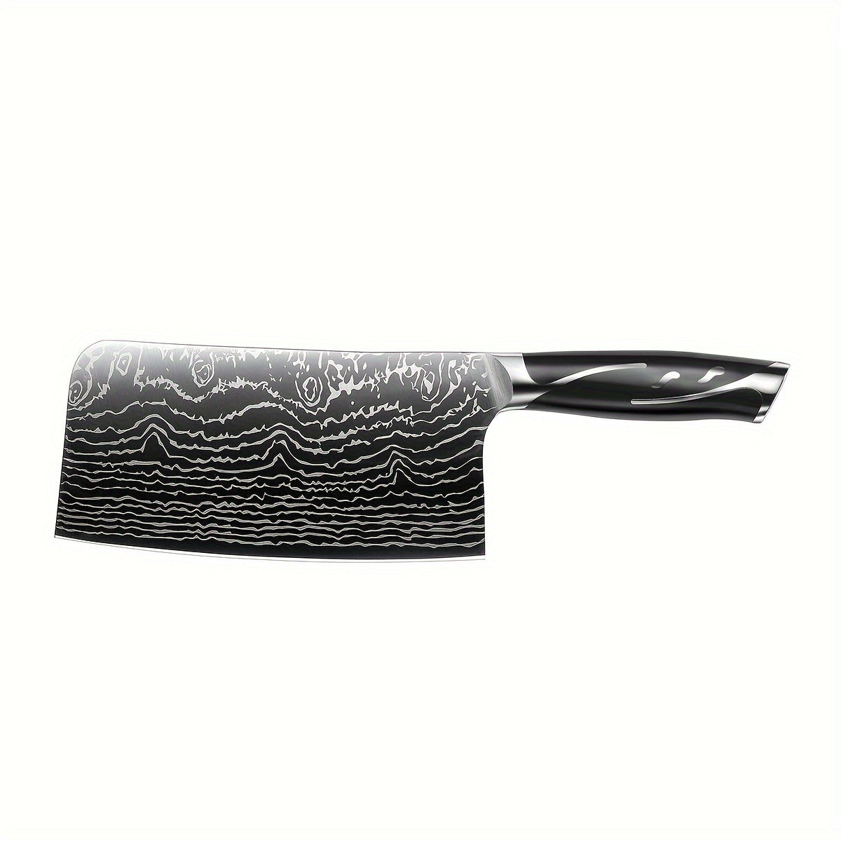 7pcs Damascus Pattern Stainless Steel Kitchen Knife Set with Universal Knife Holder