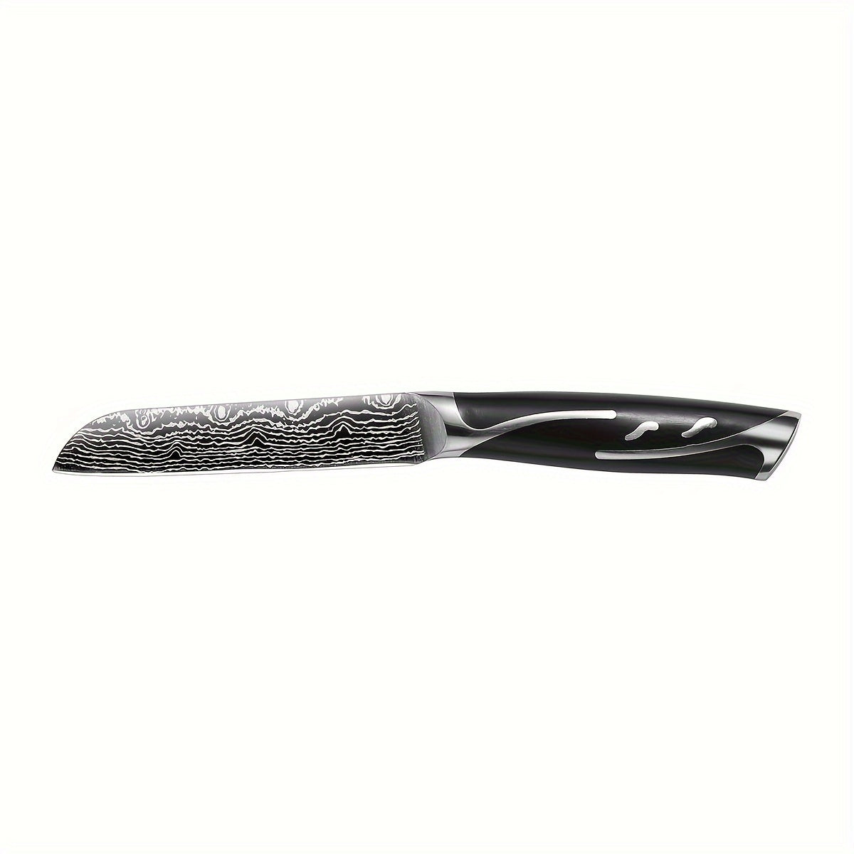 7pcs Damascus Pattern Stainless Steel Kitchen Knife Set with Universal Knife Holder