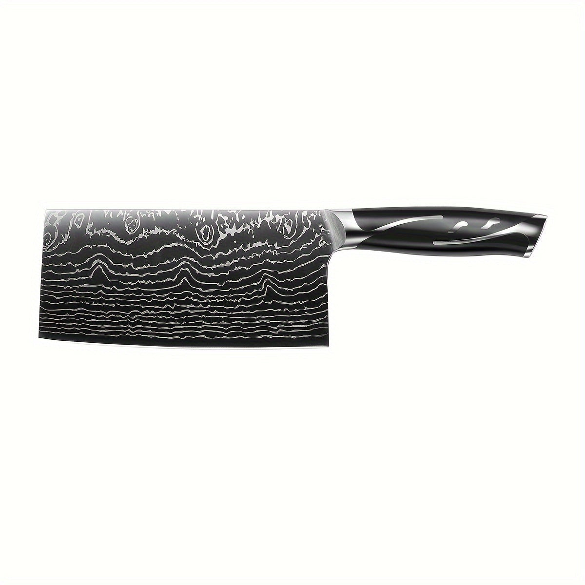 7pcs Damascus Pattern Stainless Steel Kitchen Knife Set with Universal Knife Holder
