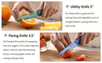 Kitchen Knife Set Dishwasher Safe Sharp Stainless Steel  Professional with Sheaths 14pcs Rainbow 7 Knives/7 Blade Guards Non Stick
